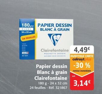 Colruyt Papier dessin blanc à grain clairefontaine offre
