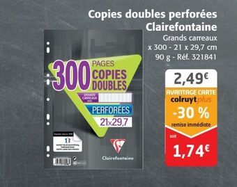 Copies doubles perforées clairefontaine