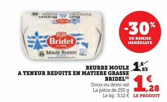 U Express Beurre moule a teneur reduite en matiere grasse bridel offre