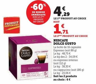 U Express Nescafe dolce gusto offre