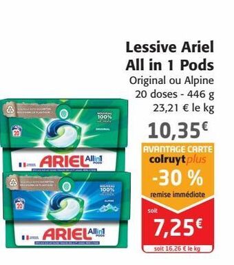 Colruyt Lessive ariel all in 1 pods offre