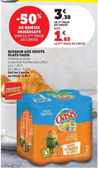U Express Boisson aux fruits plate oasis offre