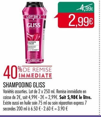 Match Shampooing gliss offre