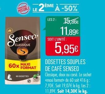 Match Dosettes souples de café senseo offre