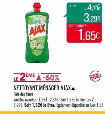Match Nettoyant ménager ajax offre