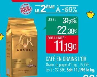 Match Café en grains l'or offre
