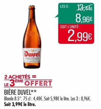 Match Bière duvel offre