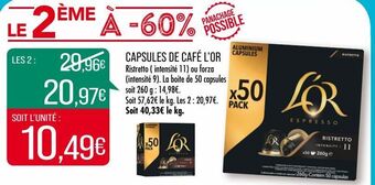 Match Capsules de café l'or offre