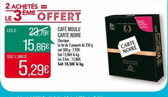 Match Café moulu carte noire offre