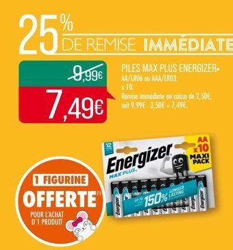 Match Piles max plus energizer offre