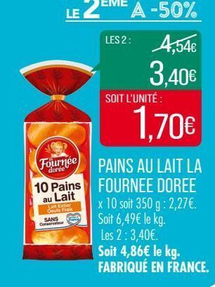 Match Pains au lait la fournee doree offre