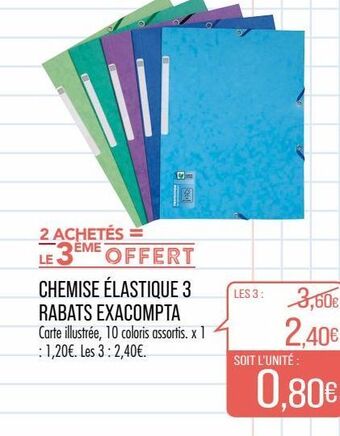Match Chemise èlastique 3 rabats exacompta offre