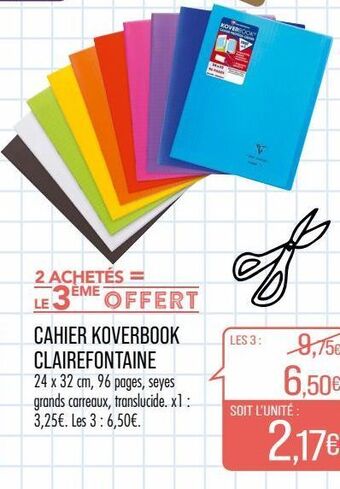 Match Cahier koverbook clairefontaine offre