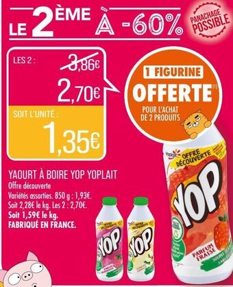 Match Yaourt à boire yop yoplait offre