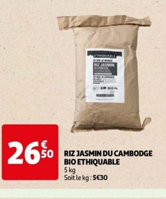 Auchan RIZ JASMIN DU CAMBODGE BIO ETHIQUABLE offre