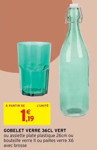Intermarché Gobelet Verre 36CL Vert offre