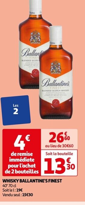 Auchan WHISKY BALLANTINE'S FINEST offre