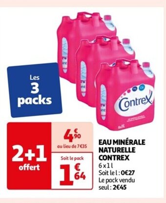 Auchan EAU MINÉRALE NATURELLE CONTREX 6x1l offre