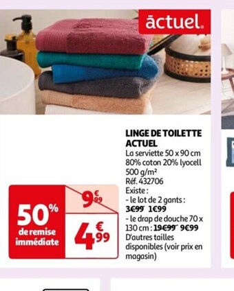Auchan LINGE DE TOILETTE ACTUEL offre