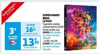Auchan Super mario bros. le film offre