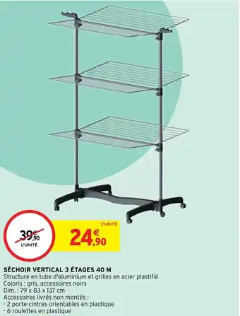 Intermarché Séchoir Vertical 3 Étages 40M offre