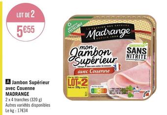 Madrange jambon supérieur avec couenne