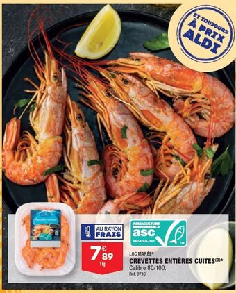 ALDI Crevettes entiéres cuites offre