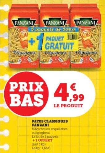 Super U PATES CLASSIQUES PANZANI offre