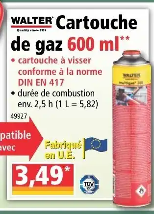 Norma Cartouche de gaz offre