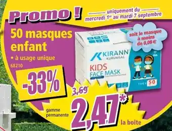 50 Masques enfant