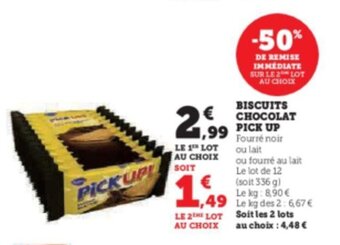Super U BISCUITS CHOCOLAT PICK UP offre