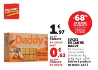 Super U SUCRE DE CANNE DADDY offre