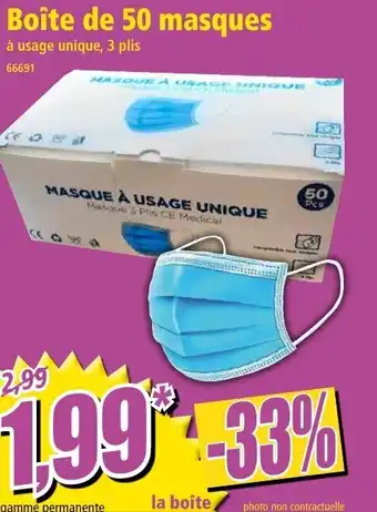 Norma Boîte de 50 masques offre