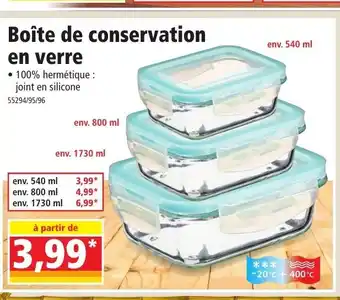 Norma Boîte de conservation en verre offre