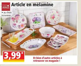 Norma Article en mélamine offre