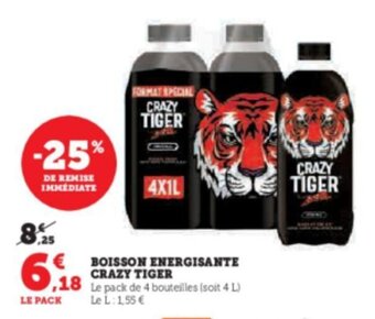 Super U BOISSON ENERGISANTE CRAZY TIGER offre