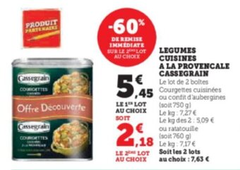 Super U LEGUMES CUISINES A LA PROVENCALE CASSEGRAIN offre