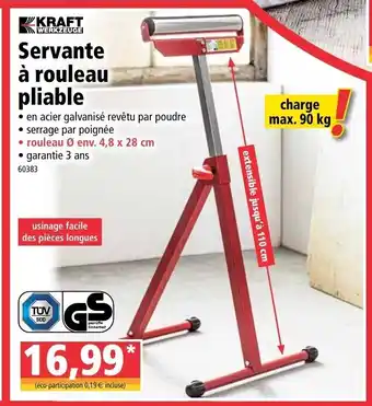 Servante à rouleau pliable
