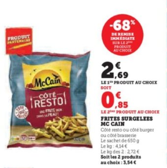 Super U FRITES SURGELEES MC CAIN offre