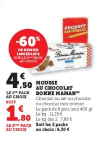 MOUSSE AU CHOCOLAT BONNE MAMAN