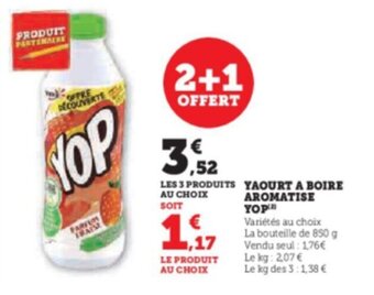 Super U YAOURT A BOIRE AROMATISE YOP offre