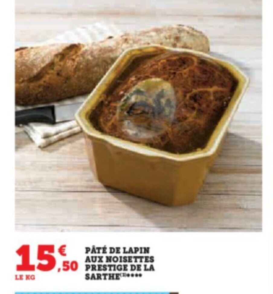 Promo PÂTÉ DE LAPIN AUX NOISETTES PRESTIGE DE LA SARTHE chez Super U