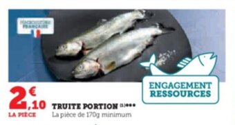 Super U TRUITE PORTION **** offre