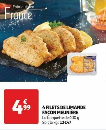 Auchan 4 FILETS DE LIMANDE FAÇON MEUNIÈRE offre