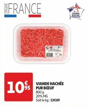 Auchan VIANDE HACHÉE 95 PUR BŒUF offre