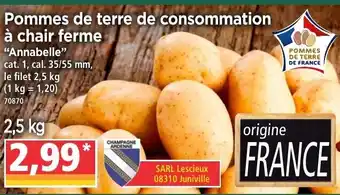 Norma Pommes de terre de consommation à chair ferme offre