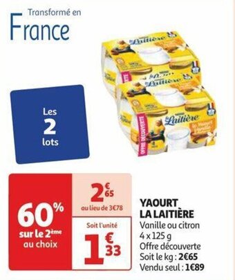 Auchan YAOURT LA LAITIÈRE offre
