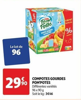 Auchan COMPOTES GOURDES POM'POTES offre