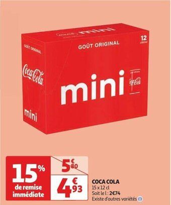 Auchan COCA COLA 15 x 12 cl offre