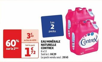 Auchan EAU MINÉRALE NATURELLE CONTREX offre